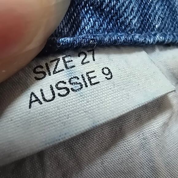 Rollas Slim Sailor Blue Cotton High Waisted Crop Jeans Size 27 Aussie 9 - Picture 8 of 8